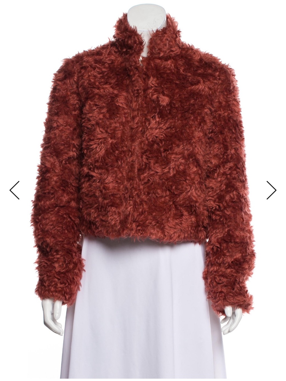 Jonathan Simkhai Faux Fur Burnt Orange Jacket